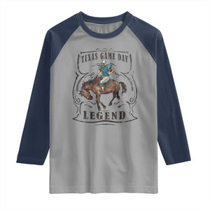 TX Game Day Legend Raglan Shirt Funny CFF TS12 Sport Gray Navy Print Your Wear