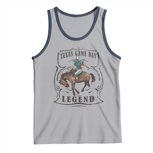 TX Game Day Legend Tank Top Funny CFF TS12 Athletic Heather Navy Print Your Wear