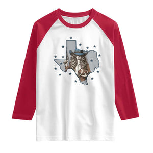 Funny TX Cowgirl Raglan Shirt Football Lover Gift TS12 White Red Print Your Wear