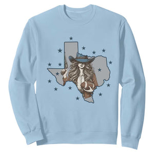 Funny TX Cowgirl Sweatshirt Football Lover Gift TS12 Light Blue Print Your Wear
