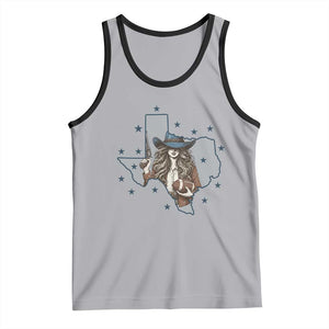 Funny TX Cowgirl Tank Top Football Lover Gift TS12 Athletic Heather Black Print Your Wear