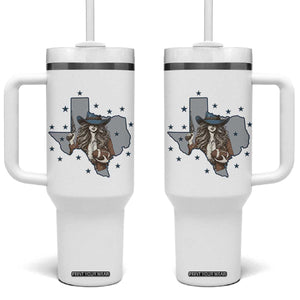 Funny TX Cowgirl Tumbler With Handle Football Lover Gift TS12 One Size: 40 oz White Print Your Wear