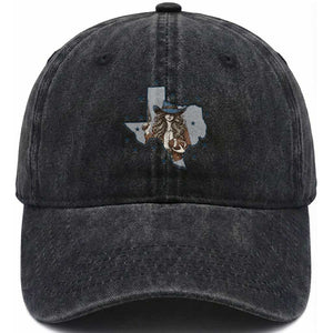 Funny TX Cowgirl Washed Cotton Baseball Cap Football Lover Gift TS12 Print Your Wear