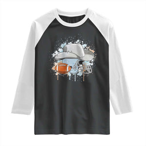 DFCF Helmet Raglan Shirt Game Day Spirit Gift TS12 Black White Print Your Wear