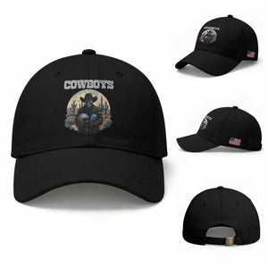 Skeleton Cowboy FB Player Baseball Cap Western Fan Gift TS12 Baseball Cap Universal Fit Black Print Your Wear