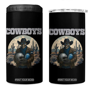 Skeleton Cowboy FB Player 4 in 1 Can Cooler Tumbler Western Fan Gift TS12 One Size: 16 oz Black Print Your Wear