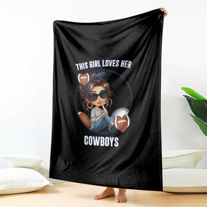 This Girl Loves Her Cowboy Throw Blanket Game Day Gift For Fans TS12 Print Your Wear