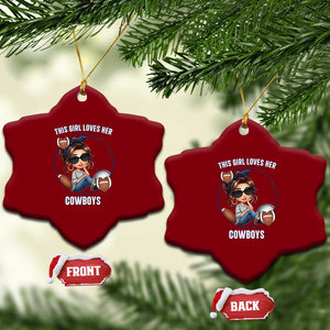 This Girl Loves Her Cowboy Ceramic Ornament Game Day Gift For Fans TS12 Print Your Wear