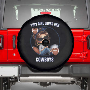 This Girl Loves Her Cowboy Spare Tire Cover Game Day Gift For Fans TS12 Black Print Your Wear