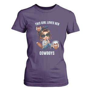 This Girl Loves Her Cowboy T Shirt For Women Game Day Gift For Fans TS12 Purple Print Your Wear