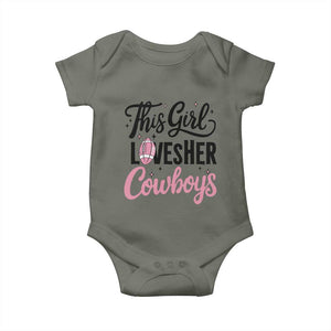 Funny DF Fan Gift Baby Onesie This Girl Loves Her Cowboy TS12 Military Green Print Your Wear