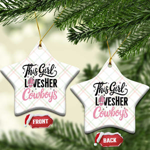 Funny Football Fan Gift Ceramic Ornament This Girl Loves Her Cowboys TS12 Print Your Wear