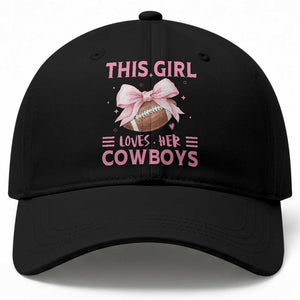 This Girl Loves Her Cowboy Baseball Cap Pink Bow FF Gift TS12 Print Your Wear
