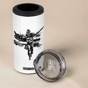 Patriotic Football Dab 4 in 1 Can Cooler Tumbler American Flag Sports Fan Gift TS12 Print Your Wear