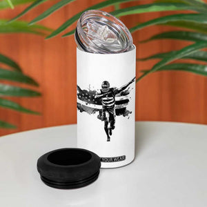 Patriotic Football Dab 4 in 1 Can Cooler Tumbler American Flag Sports Fan Gift TS12 Print Your Wear