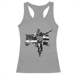 Patriotic Football Dab Racerback Tank Top American Flag Sports Fan Gift TS12 Sport Gray Print Your Wear