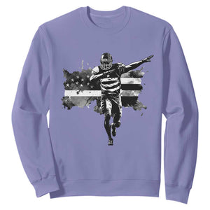 Patriotic Football Dab Sweatshirt American Flag Sports Fan Gift TS12 Violet Print Your Wear