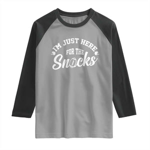 Funny Football Lover Raglan Shirt Im Just Here For The Snacks TS12 Sport Gray Black Print Your Wear