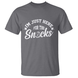 Funny Football Lover T Shirt Im Just Here For The Snacks TS12 Charcoal Print Your Wear