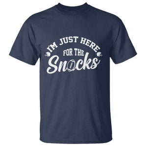 Funny Football Lover T Shirt Im Just Here For The Snacks TS12 Navy Print Your Wear