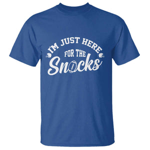 Funny Football Lover T Shirt Im Just Here For The Snacks TS12 Royal Blue Print Your Wear