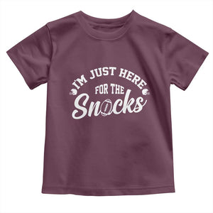 Funny Football Lover Toddler T Shirt Im Just Here For The Snacks TS12 Maroon Print Your Wear
