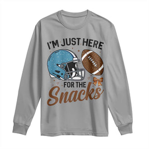 Im Just Here For The Snacks Long Sleeve Shirt Bow Football Lover TS12 Sport Gray Print Your Wear