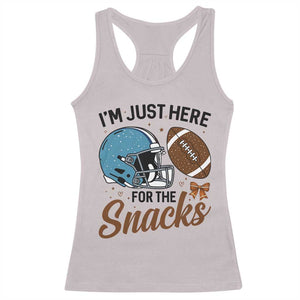 Im Just Here For The Snacks Racerback Tank Top Bow Football Lover TS12 Ice Gray Print Your Wear