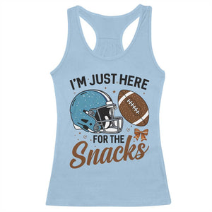 Im Just Here For The Snacks Racerback Tank Top Bow Football Lover TS12 Light Blue Print Your Wear