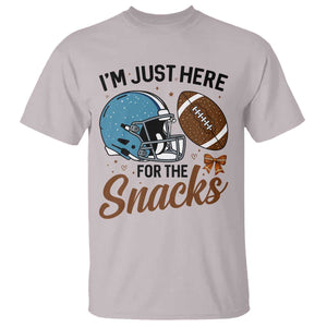 Im Just Here For The Snacks T Shirt Bow Football Lover TS12 Ice Gray Print Your Wear