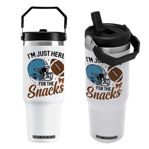 Im Just Here For The Snacks Flip Straw Tumbler Bow Football Lover TS12 One Size: 30 oz White Print Your Wear