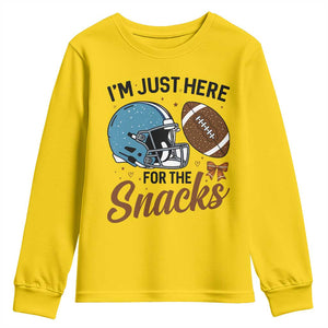Im Just Here For The Snacks Youth Sweatshirt Bow Football Lover TS12 Daisy Print Your Wear