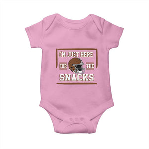 Im Just Here For The Snacks Baby Onesie Football Fan Gift TS12 Light Pink Print Your Wear
