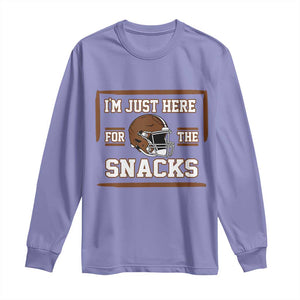 Im Just Here For The Snacks Long Sleeve Shirt Football Fan Gift TS12 Violet Print Your Wear