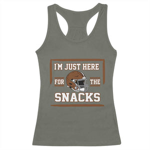 Im Just Here For The Snacks Racerback Tank Top Football Fan Gift TS12 Military Green Print Your Wear