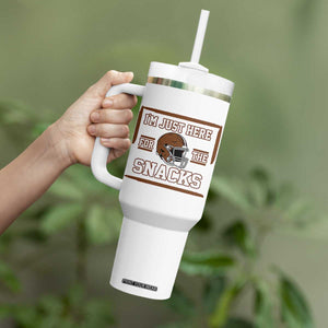 Im Just Here For The Snacks Tumbler With Handle Football Fan Gift TS12 Print Your Wear