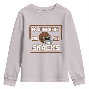 Im Just Here For The Snacks Youth Sweatshirt Football Fan Gift TS12 Ice Gray Print Your Wear