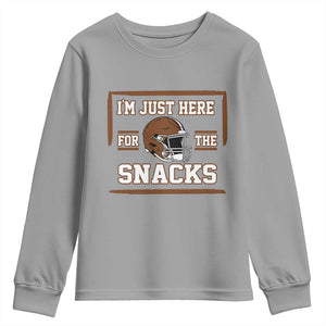 Im Just Here For The Snacks Youth Sweatshirt Football Fan Gift TS12 Sport Gray Print Your Wear