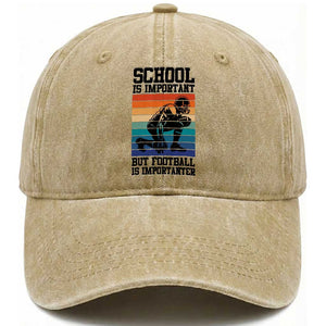 Student Football Fan Washed Cotton Baseball Cap Funny Importanter Quote Gift TS12 Print Your Wear