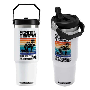 Student Football Fan Flip Straw Tumbler Funny Importanter Quote Gift TS12 One Size: 30 oz White Print Your Wear