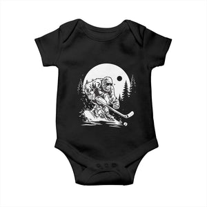 Bigfoot Playing Ice Hockey Baby Onesie Funny Cryptid Sports Gift TS12 Black Print Your Wear