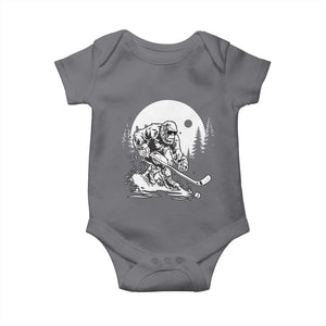 Bigfoot Playing Ice Hockey Baby Onesie Funny Cryptid Sports Gift TS12 Charcoal Print Your Wear