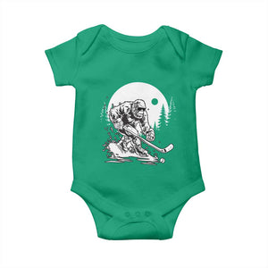 Bigfoot Playing Ice Hockey Baby Onesie Funny Cryptid Sports Gift TS12 Irish Green Print Your Wear
