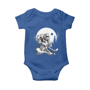 Bigfoot Playing Ice Hockey Baby Onesie Funny Cryptid Sports Gift TS12 Royal Blue Print Your Wear