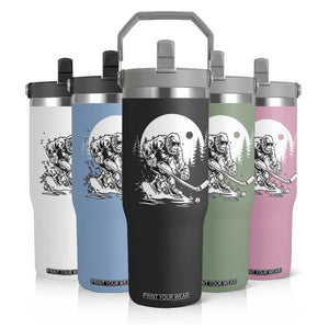 Bigfoot Playing Ice Hockey Flip Straw Tumbler Funny Cryptid Sports Gift TS12 Print Your Wear