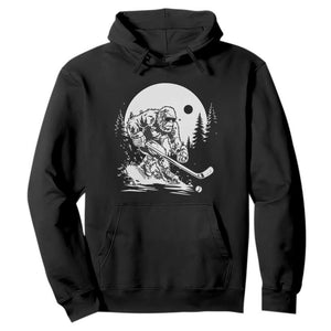 Bigfoot Playing Ice Hockey Hoodie Funny Cryptid Sports Gift TS12 Black Print Your Wear