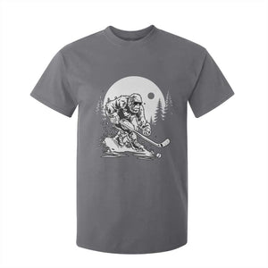 Bigfoot Playing Ice Hockey T Shirt For Kid Funny Cryptid Sports Gift TS12 Charcoal Print Your Wear