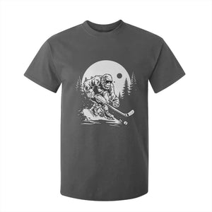 Bigfoot Playing Ice Hockey T Shirt For Kid Funny Cryptid Sports Gift TS12 Dark Heather Print Your Wear