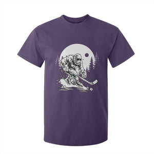 Bigfoot Playing Ice Hockey T Shirt For Kid Funny Cryptid Sports Gift TS12 Purple Print Your Wear