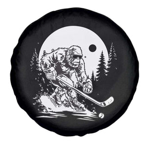Bigfoot Playing Ice Hockey Spare Tire Cover Funny Cryptid Sports Gift TS12 Print Your Wear